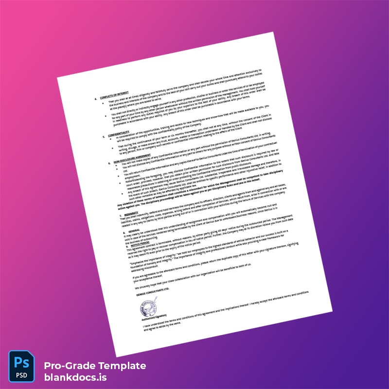 Blank Genius Consultants Ltd Employment Verification Letter Template in Word and PDF formats page 2 Document Preview - BlankDocs