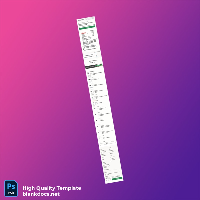 Germany E On Editable Electricity Bill Template in Word and PDF formats