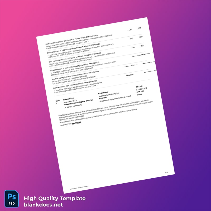 Germany Prank Bank Statement Template in Word and PDF formats page 5