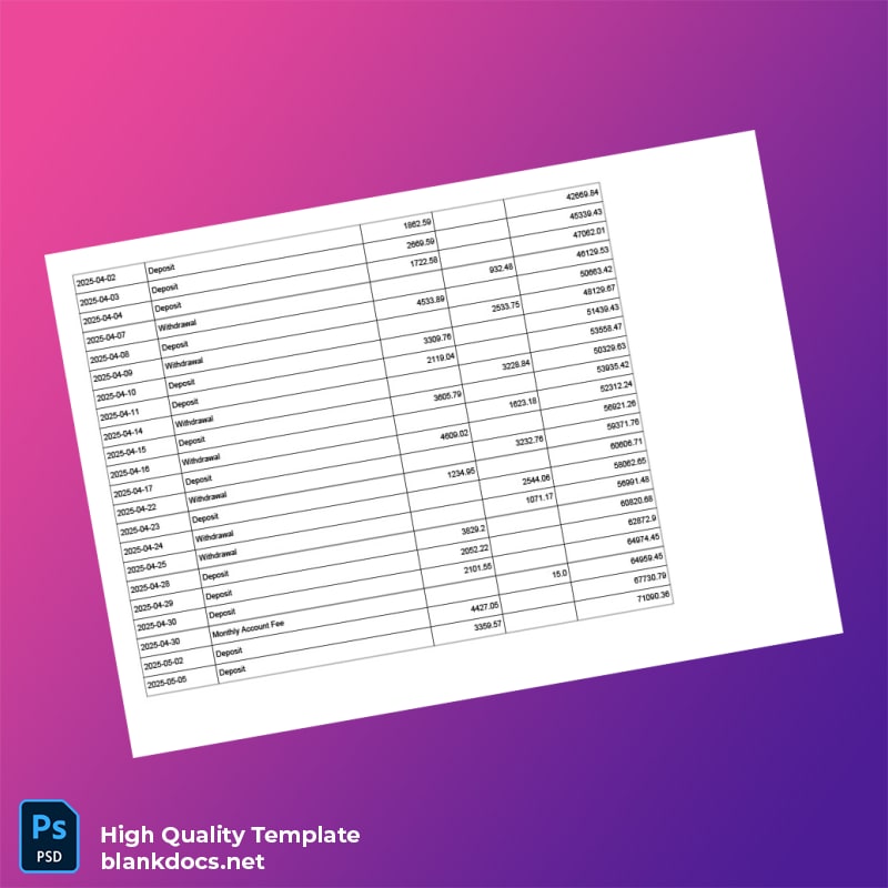 Ghana Bank Statement Template in Word and PDF formats page 5