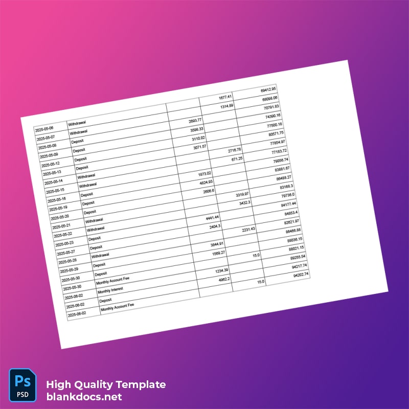 Ghana Bank Statement Template in Word and PDF formats page 6