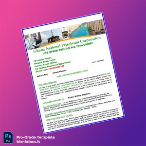Blank Ghana National Petroleum Corporation Employment Verification Letter Template (Word/PDF) Document Preview - BlankDocs