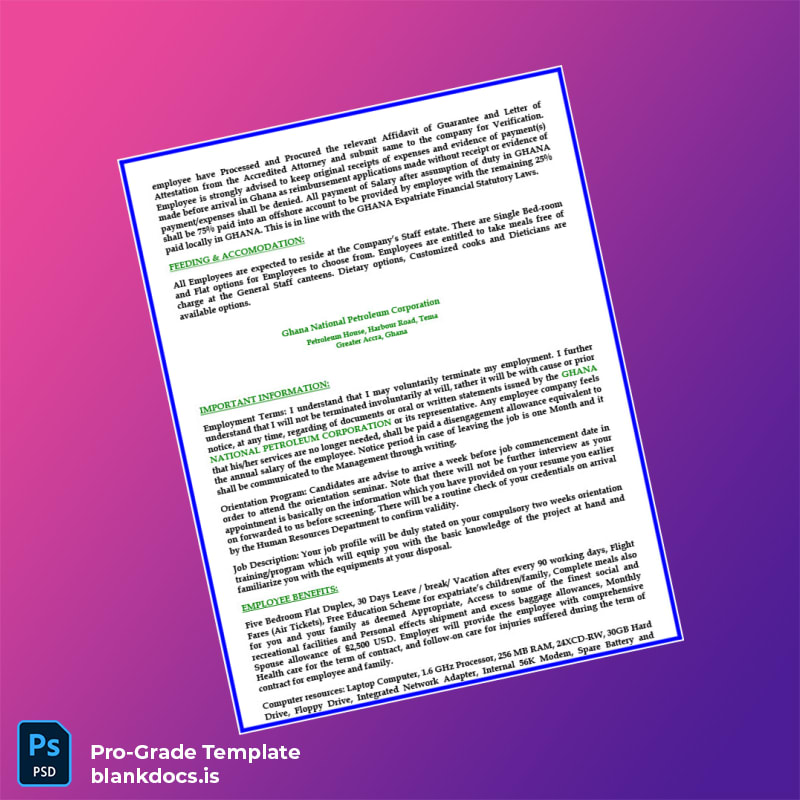 Blank Ghana National Petroleum Corporation Employment Verification Letter Template in Word and PDF formats page 2 Document Preview - BlankDocs