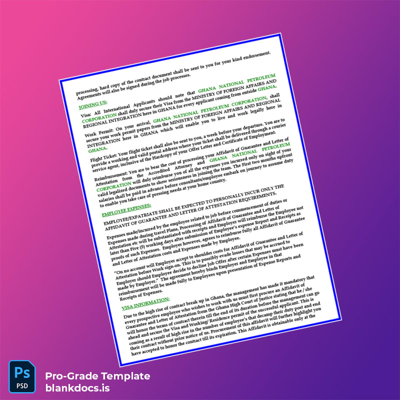 Blank Ghana National Petroleum Corporation Employment Verification Letter Template in Word and PDF formats page 4 Document Preview - BlankDocs