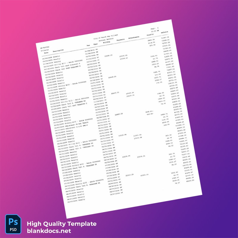 Grandview Palace Editable Water Bill Template in Word and PDF formats page 4