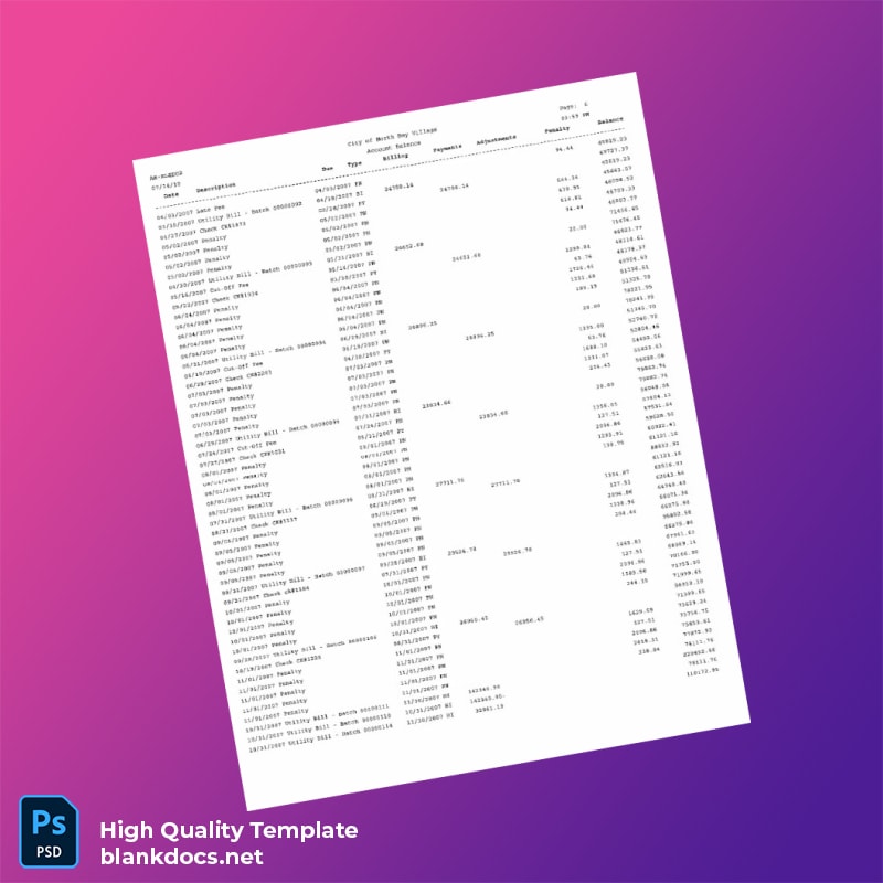 Grandview Palace Editable Water Bill Template in Word and PDF formats page 6