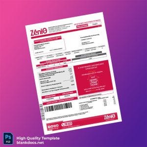 Greece Zenith Editable Utility Bill Template in Word and PDF formats