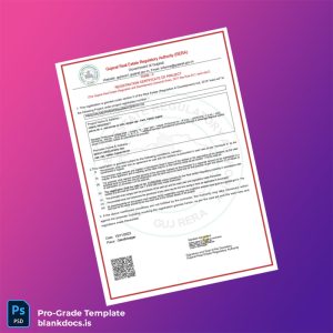 Blank Gujarat Real Estate Regulatory Authority Registration Certificate Template (Word/PDF) Document Preview - BlankDocs