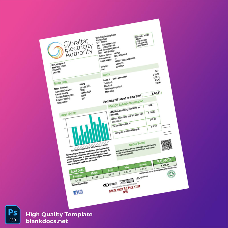 HMGoG Water Authority Editable Sales Bill Template in Word and PDF formats page 3