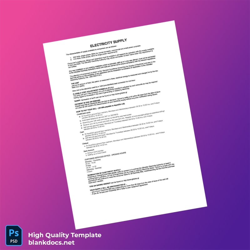 HMGoG Water Authority Editable Sales Bill Template in Word and PDF formats page 4