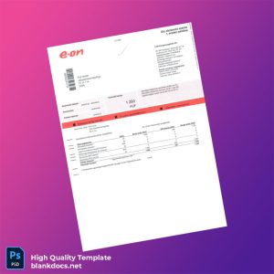 Hungary E ON Editable Utility Bill Template in Word and PDF formats