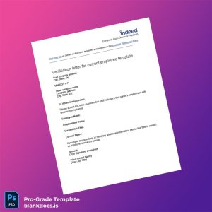 Blank Indeed Employment Verification Letter Template (Word/PDF) Document Preview - BlankDocs