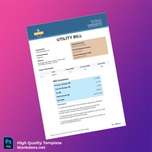 India ABC Powers Inc Editable Utility Bill Template in Word and PDF formats