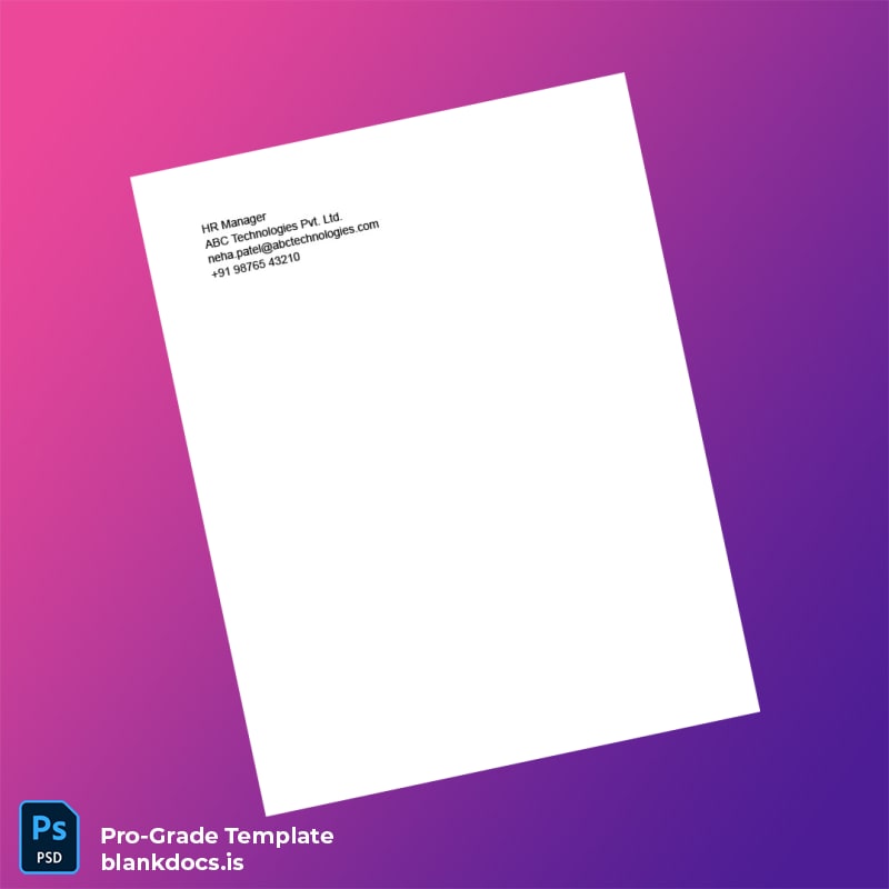 Blank India ABC Technologies Pvt Ltd Employment Verification Letter Template in Word and PDF formats page 2 Document Preview - BlankDocs