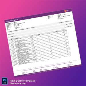 India AU Bank Statement Template in Word and PDF formats