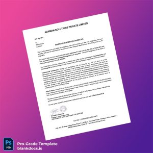 Blank India Aarman Solutions Private Limited Employment Certificate Template (Word/PDF) Document Preview - BlankDocs