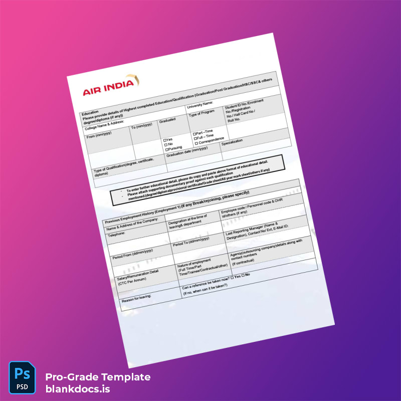 Blank India Air India Employment Verification Letter Template in Word and PDF formats page 2 Document Preview - BlankDocs
