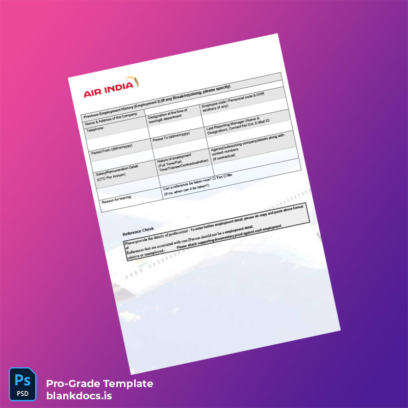 Blank India Air India Employment Verification Letter Template in Word and PDF formats page 3 Document Preview - BlankDocs