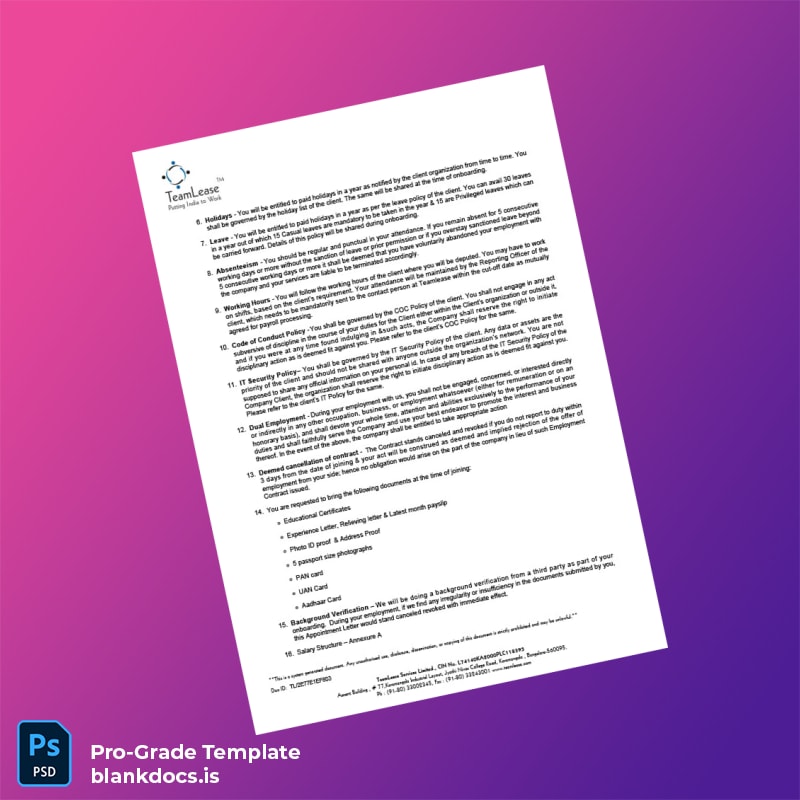 Blank India Aman Singla Employment Verification Letter Template in Word and PDF formats page 2 Document Preview - BlankDocs