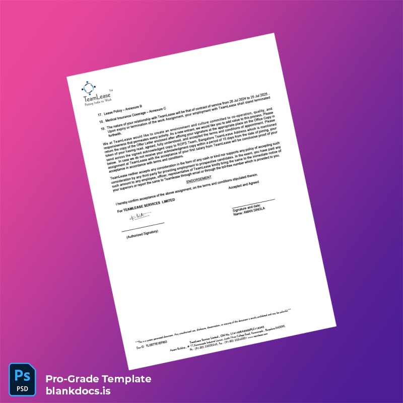 Blank India Aman Singla Employment Verification Letter Template in Word and PDF formats page 3 Document Preview - BlankDocs