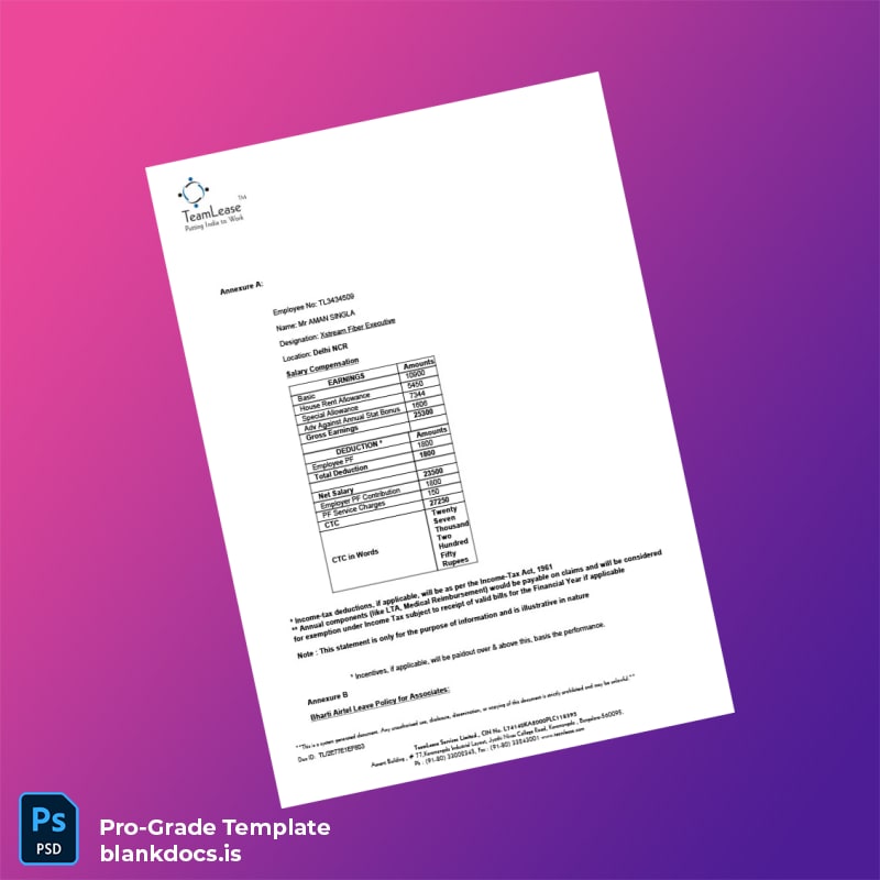 Blank India Aman Singla Employment Verification Letter Template in Word and PDF formats page 4 Document Preview - BlankDocs