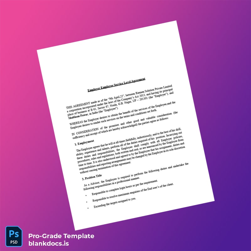 Blank India Appointment Letter Template in Word and PDF formats page 4 Document Preview - BlankDocs