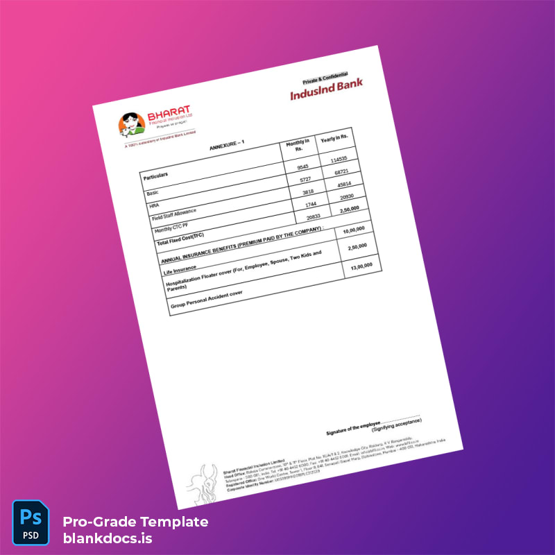 Blank India Bharat Financial Inclusion Limited Employment Verification Letter Template in Word and PDF formats page 7 Document Preview - BlankDocs