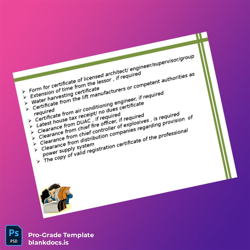 Blank India Building Completion Certificate Template in Word and PDF formats page 3 Document Preview - BlankDocs