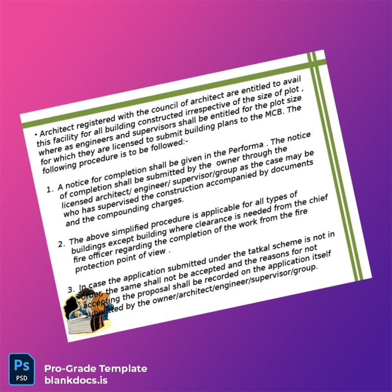 Blank India Building Completion Certificate Template in Word and PDF formats page 6 Document Preview - BlankDocs