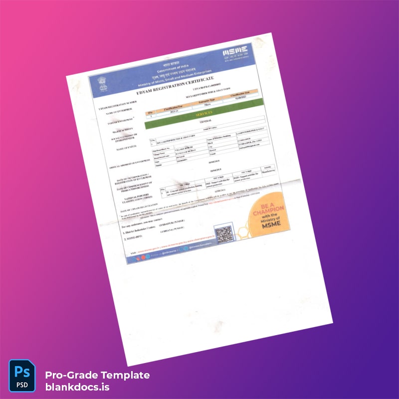 Blank India Business Registration Certificate Template in Word and PDF formats page 2 Document Preview - BlankDocs