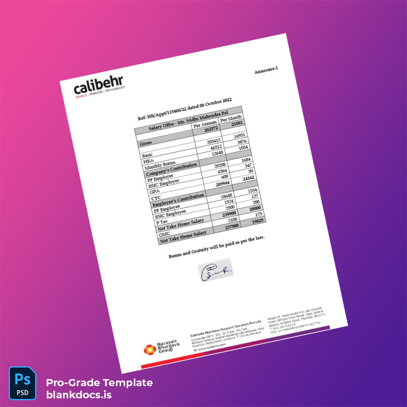 Blank India Calibehr Business Support Services Pvt Ltd Employment Verification Letter Template in Word and PDF formats page 2 Document Preview - BlankDocs