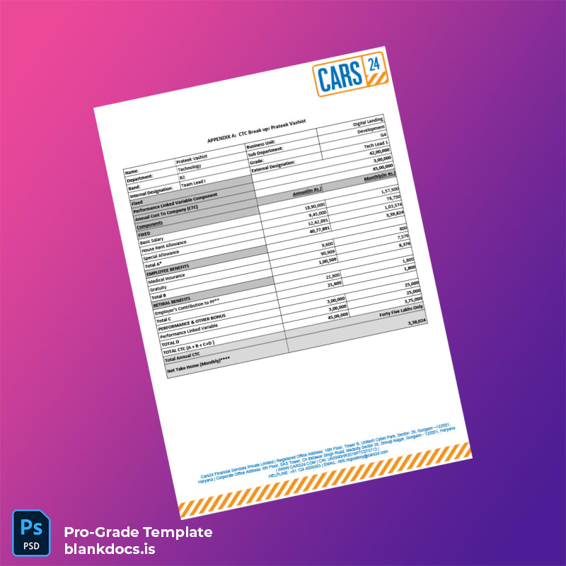 Blank India Cars24 Financial Services Employment Verification Letter Template in Word and PDF formats page 2 Document Preview - BlankDocs