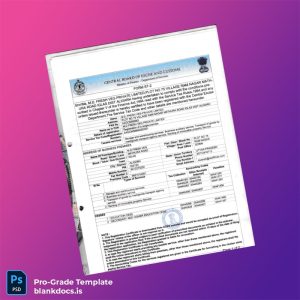 Blank India Central Board of Excise and Customs Service Tax Registration Certificate Template (Word/PDF) Document Preview