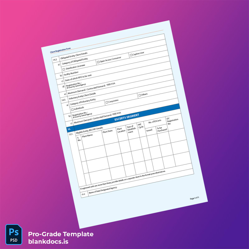 Blank India Client Registration Form Template in Word and PDF formats page 4 Document Preview - BlankDocs