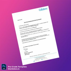 Blank India Collabera Technologies Pvt Ltd Proof of Employment Letter Template (Word/PDF) Document Preview - BlankDocs