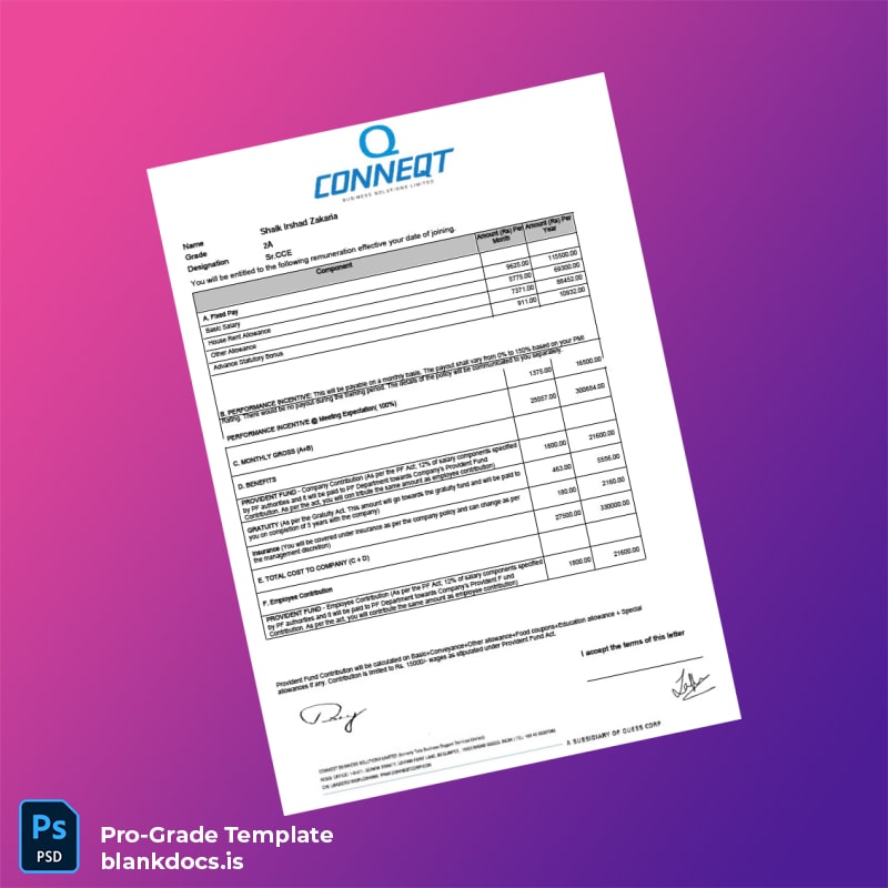 Blank India Conneqt Business Solutions Employment Verification Letter Template in Word and PDF formats page 4 Document Preview - BlankDocs