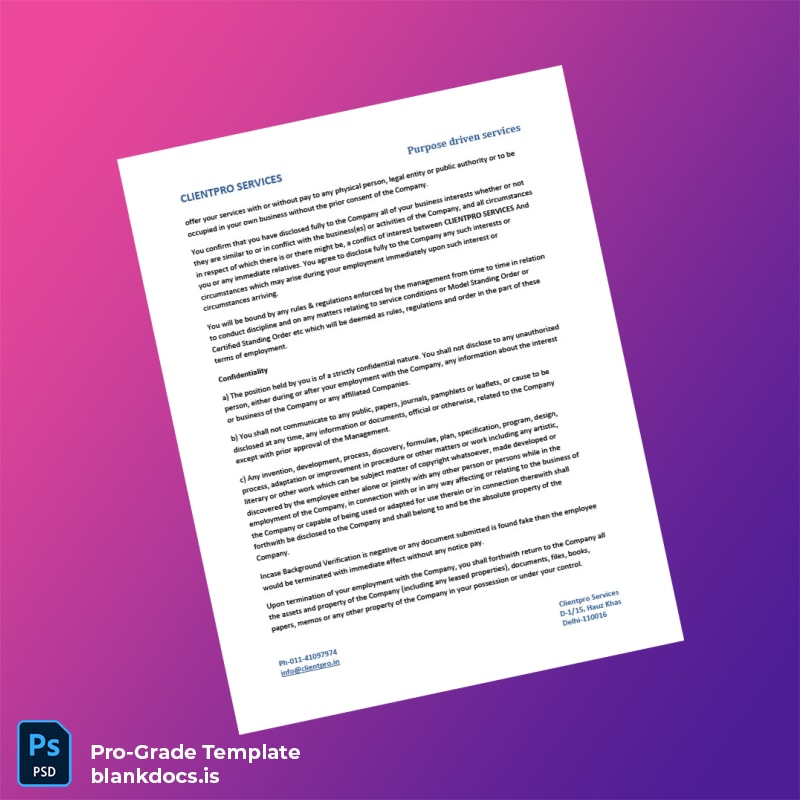 Blank India Cuentro Services Employment Verification Letter Template in Word and PDF formats page 3 Document Preview - BlankDocs