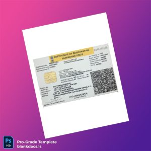 Blank India DTO Certificate of Registration Template (Word/PDF) Document Preview - BlankDocs