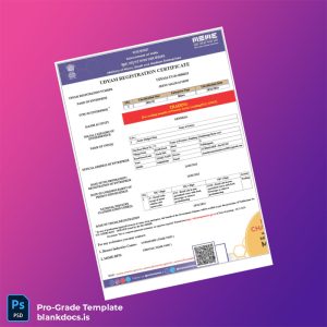 Blank India District Industries Centre Udyam Registration Certificate Template (Word/PDF) Document Preview - BlankDocs
