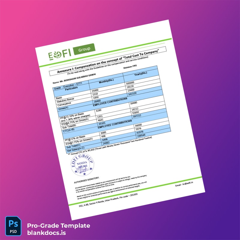 Blank India EDFI Group Employment Verification Letter Template in Word and PDF formats page 2 Document Preview - BlankDocs