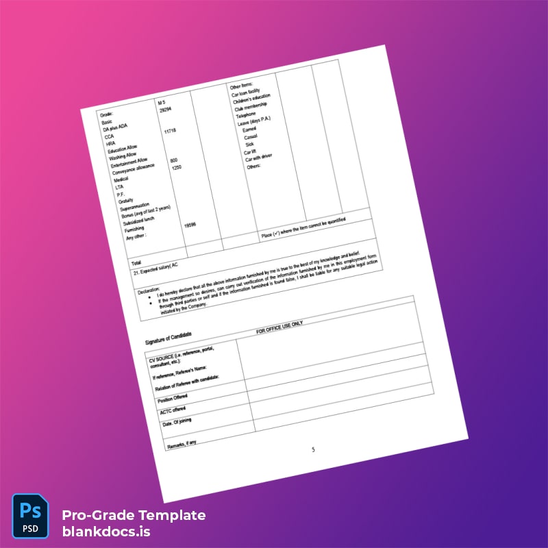 Blank India Electrostal Steels Limited Employment Verification Letter Template in Word and PDF formats page 5 Document Preview - BlankDocs