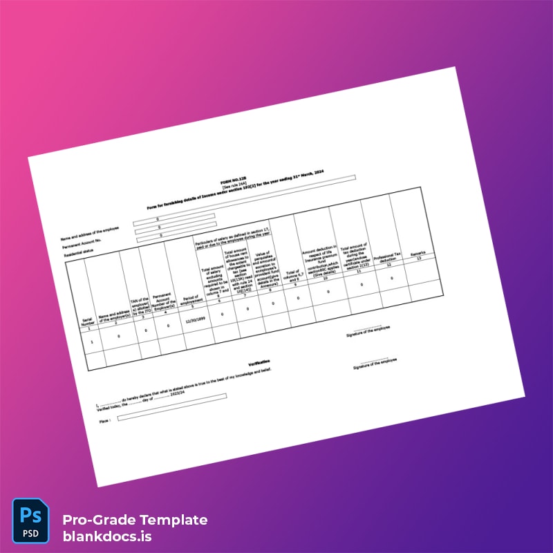 Blank India Employment Income Disclosure Form Template in Word and PDF formats page 2 Document Preview - BlankDocs