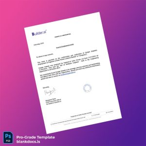 Blank India Engineer ai India Private Limited Proof of Employment Letter Template (Word/PDF) Document Preview - BlankDocs