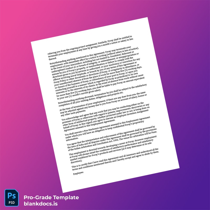 Blank India Foray Software Employment Verification Letter Template in Word and PDF formats page 4 Document Preview - BlankDocs