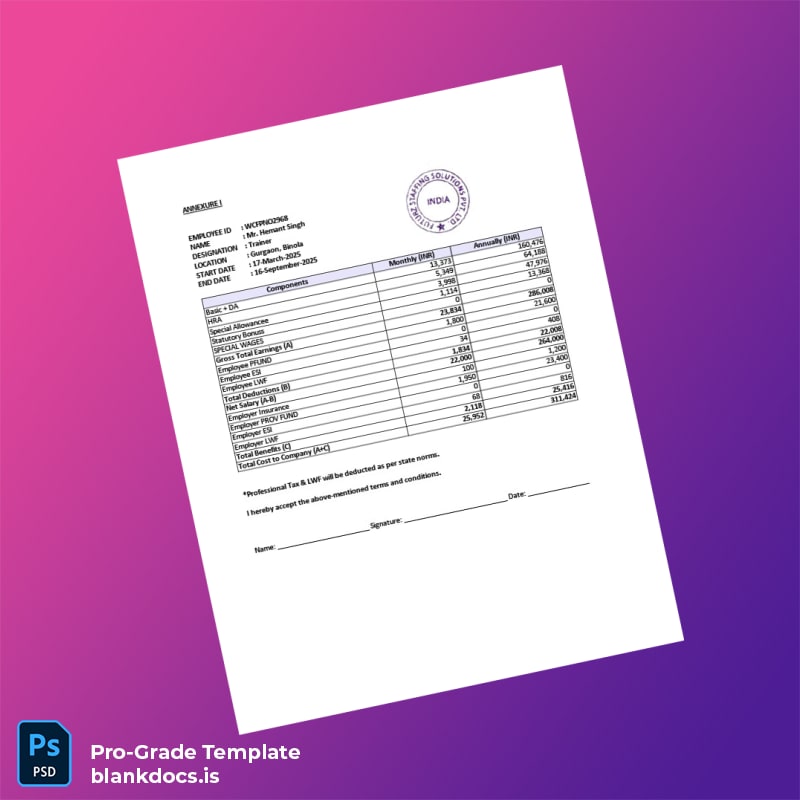 Blank India Futurz Staffing Solutions Pvt Ltd Appointment Letter With Deputation Template in Word and PDF formats page 5 Document Preview - BlankDocs