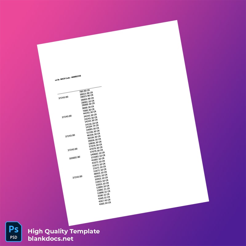 India GPUR MAHANAGARPALIKA KARMACHARI BAH BANK LTD Salary Bank Statement Template in Word and PDF formats page 3