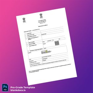 Blank India GST Registration Certificate Template (Word/PDF) Document Preview
