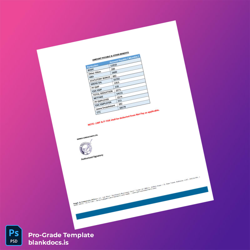 Blank India Genius Consultants Employment Verification Letter Template in Word and PDF formats page 3 Document Preview - BlankDocs