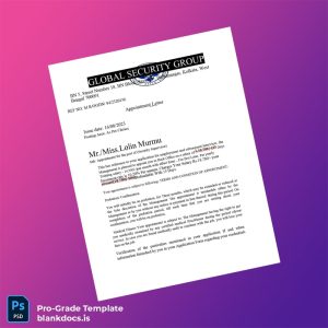 Blank India Global Security Group Employment Verification Letter Template (Word/PDF) Document Preview - BlankDocs