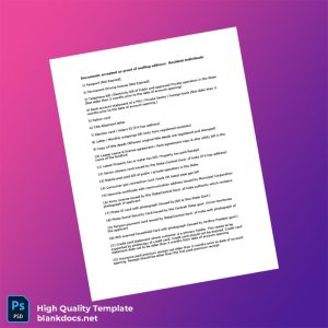 India Government Of India Editable Proof Of Mailing Address Template in Word and PDF formats